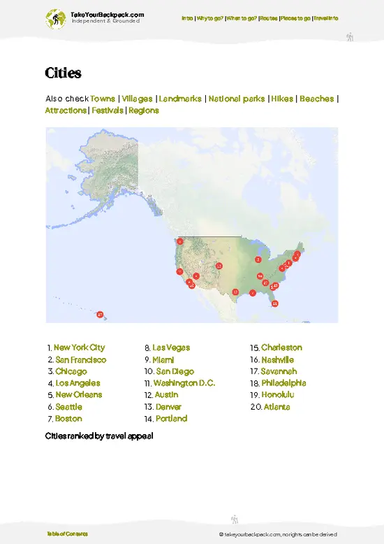 example page 6 from our offline Travel Guide for United States
